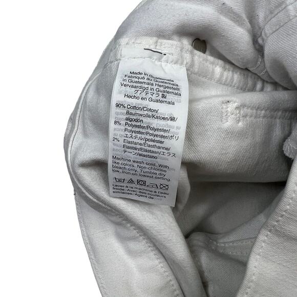 Madewell 10" High Rise Skinny Crop Jeans Stretch Button Fly Pure White Womens 25 - Picture 7 of 10